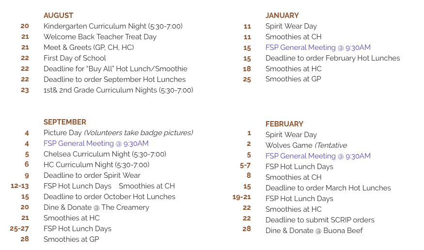 FSP Calendar